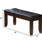 48" Black and Brown Upholstered PU Leather Bench