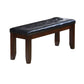48" Black and Brown Upholstered PU Leather Bench