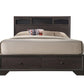Espresso Solid Wood Queen Bed Frame With Drawers