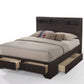 Espresso Solid Wood Queen Bed Frame With Drawers