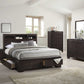 Espresso Solid Wood Queen Bed Frame With Drawers