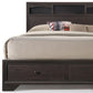 Espresso Solid Wood Queen Bed Frame With Drawers