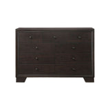 57" Espresso Wood Nine Drawer Double Dresser