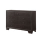 57" Espresso Wood Nine Drawer Double Dresser