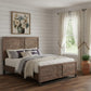 Brown And Black Shiplap Textured Solid Wood Queen Bed Frame