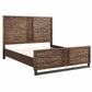 Brown And Black Shiplap Textured Solid Wood Queen Bed Frame