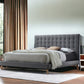 Light Gray Queen Tufted Upholstered Linen Bed Frame