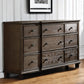 40" Oak Wood Five Drawer Dresser