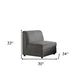 30" Gray and Black Velvet Slipper Chair