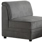 30" Gray and Black Velvet Slipper Chair