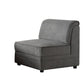 30" Gray and Black Velvet Slipper Chair