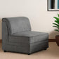 30" Gray and Black Velvet Slipper Chair
