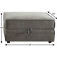 30" Gray Velvet Storage Ottoman