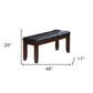 48" Black and Espresso Faux Leather Upholstered Bench