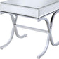 22" Silver And Clear Glass Square Mirrored End Table