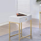 24" Gold And Black Solid Wood End Table With Drawer