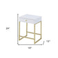24" Gold And Black Solid Wood End Table With Drawer