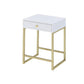 24" Gold And Black Solid Wood End Table With Drawer