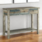 42" Blue and White Solid Wood Console Table
