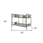 83" X 65" X 68" Sandy Black  Dark Bronze Handbrushed Queen Over Queen Bunk Bed