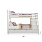 White Twin Over Full Solid Wood Bunk Bed With Stairs And Trundle And Storage