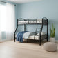 78" X 56" X 67" Twin Over Full Black Bunk Bed