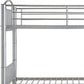 78" X 44" X 67" Twin Over Twin Silver Metal Bunk Bed