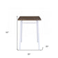 30" Brown and White Metal and Solid Wood Square Bar Table