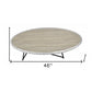46" Gray and Black Wood and Iron Oval Coffee Table
