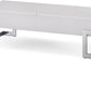 47" Black and Silver Wood And Iron Lift Top Sled Coffee Table