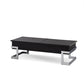 47" White and Silver Wood And Metal Lift Top Sled Coffee Table