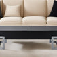 47" White and Silver Wood And Metal Lift Top Sled Coffee Table