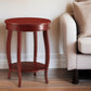 24" Teal Blue Solid Wood Round End Table With Shelf