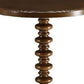 22" Brown Solid Wood Round Pedestal End Table