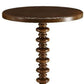 22" Brown Solid Wood Round Pedestal End Table