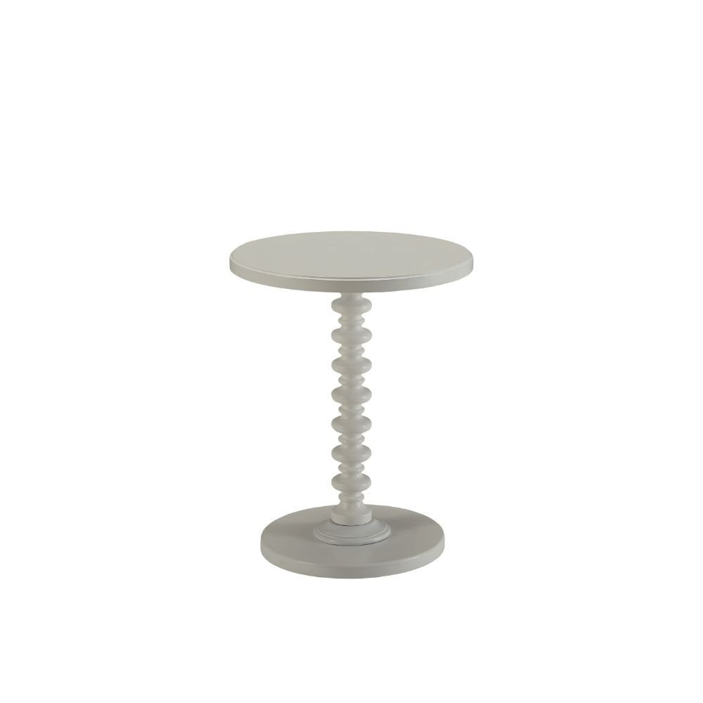 22" Brown Solid Wood Round Pedestal End Table