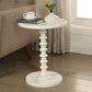 22" Brown Solid Wood Round Pedestal End Table