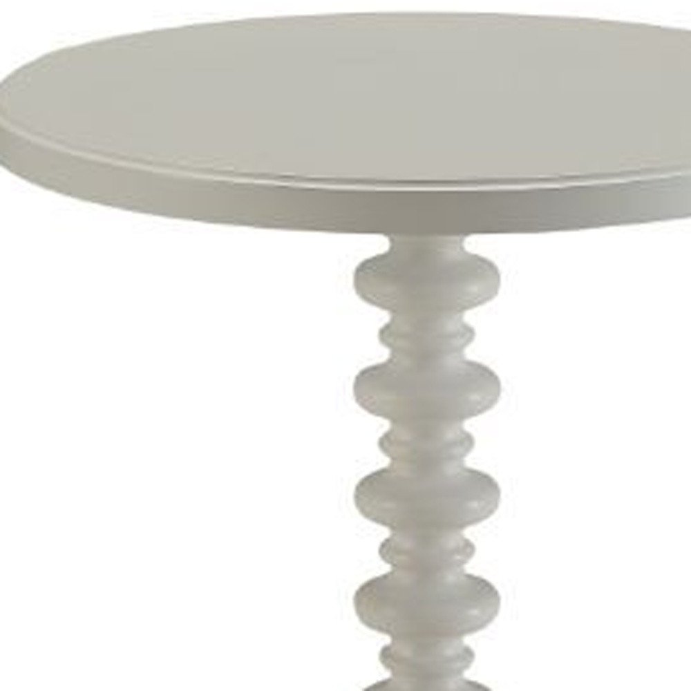 22" Brown Solid Wood Round Pedestal End Table