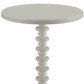 22" Brown Solid Wood Round Pedestal End Table