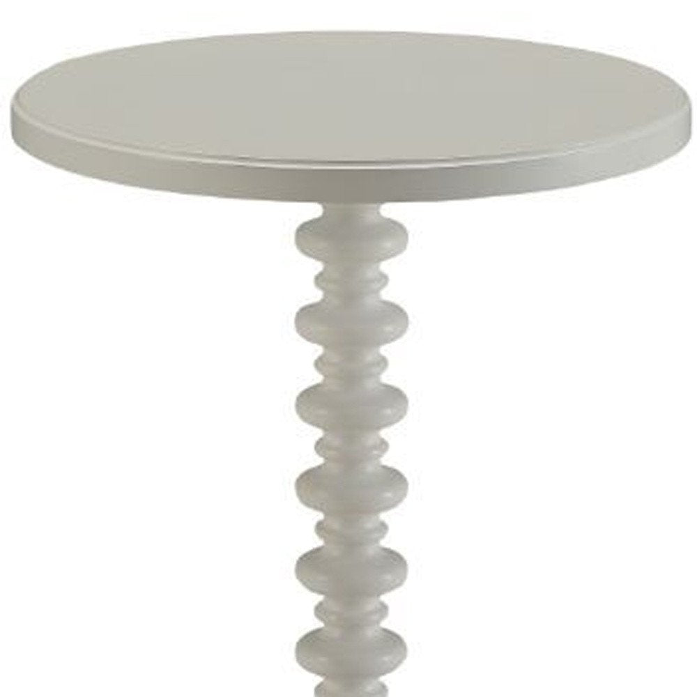 22" Brown Solid Wood Round Pedestal End Table