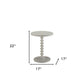 22" Brown Solid Wood Round Pedestal End Table