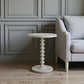22" Brown Solid Wood Round Pedestal End Table