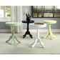 Light Green Solid Wooden Pedestal Side Table