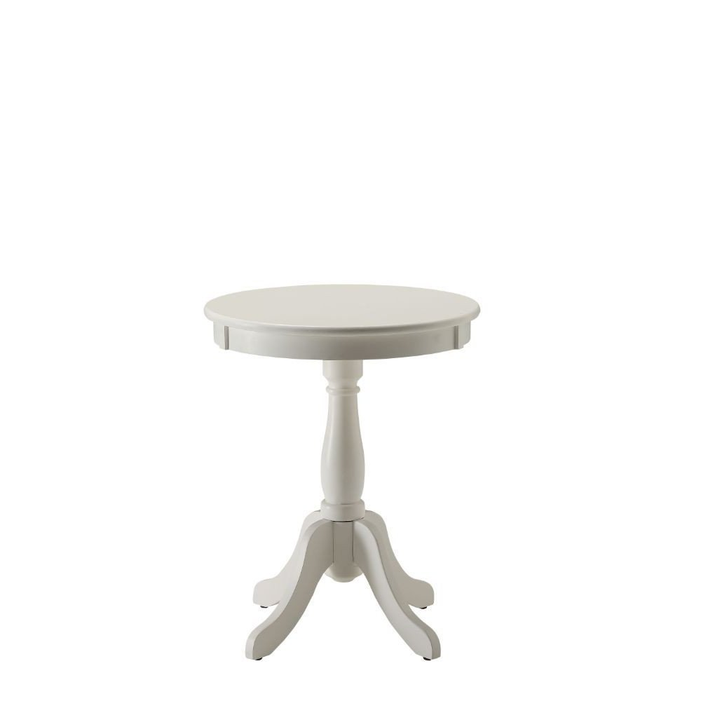 Light Green Solid Wooden Pedestal Side Table