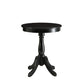 22" White Wood Round Pedestal End Table