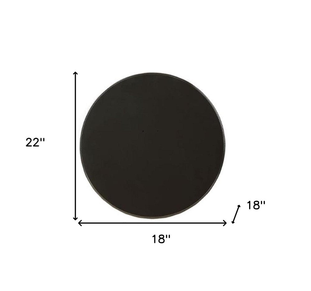 22" White Wood Round Pedestal End Table