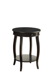 24" Brown Solid Wood Round End Table With Shelf