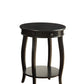 24" Brown Solid Wood Round End Table With Shelf