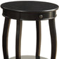 24" Brown Solid Wood Round End Table With Shelf