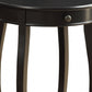 24" Black Wood Round End Table With Drawer And Shelf